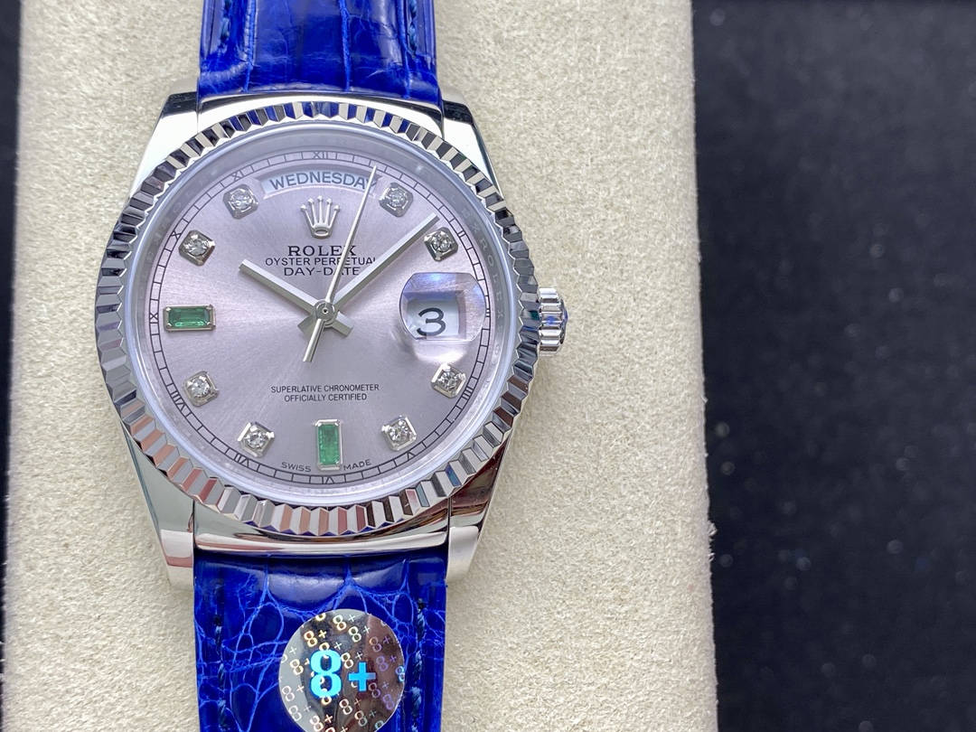 Replica Rolex Day Date 36 White Gold Diamond Rhodium Dial 118139 0053 - QualitySwissReplica