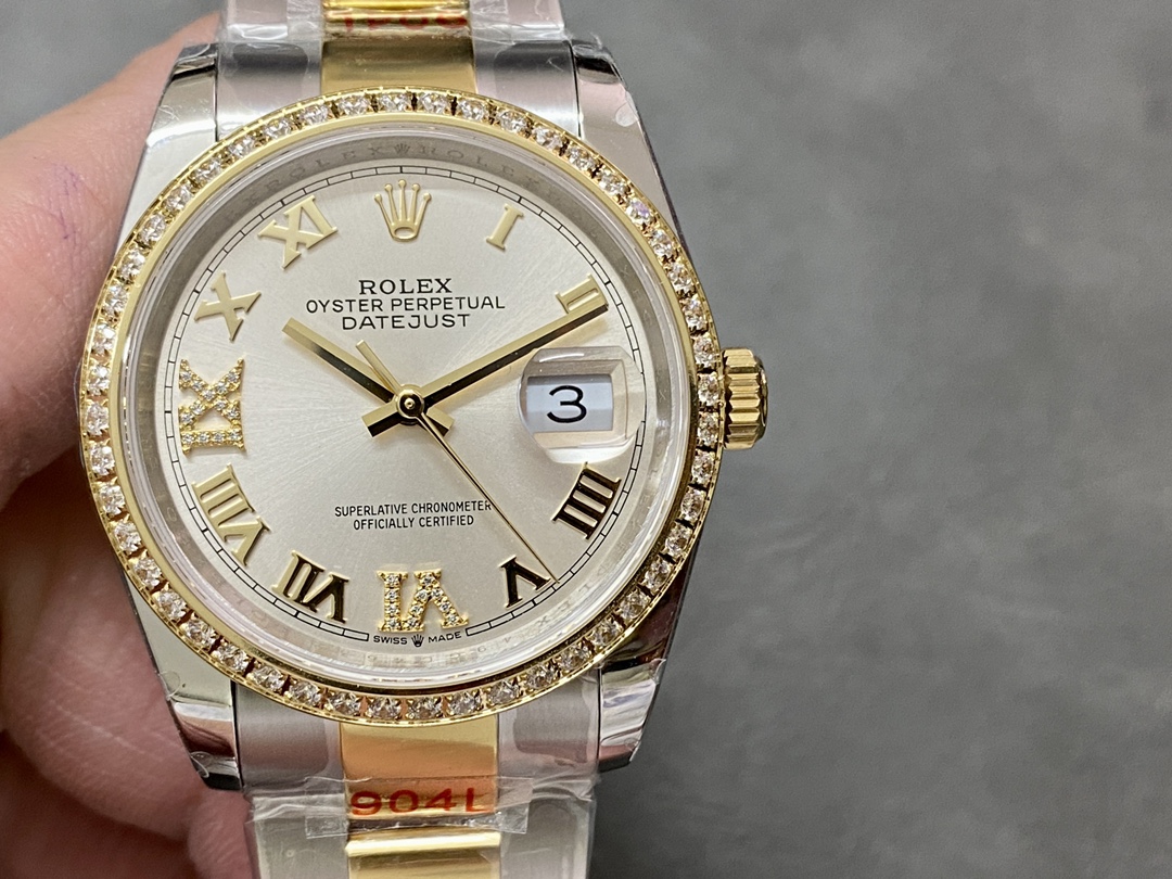 Replica Rolex Datejust 36 Silver Roman Diamond M126283RBR 0018 - QualitySwissReplica