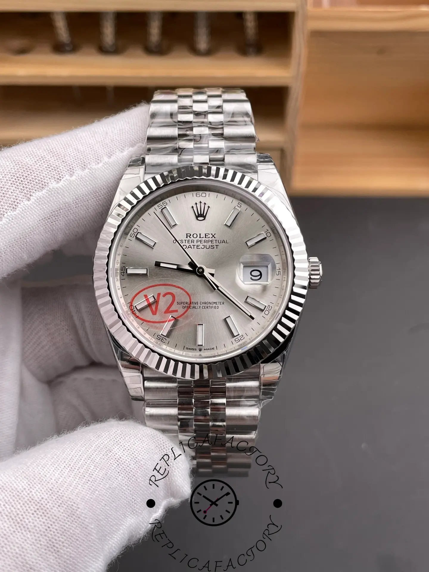 Replica Rolex Datejust 41mm Stainless Steel 126334 0004 Silver Index Jubilee Mens Watch - QualitySwissReplica