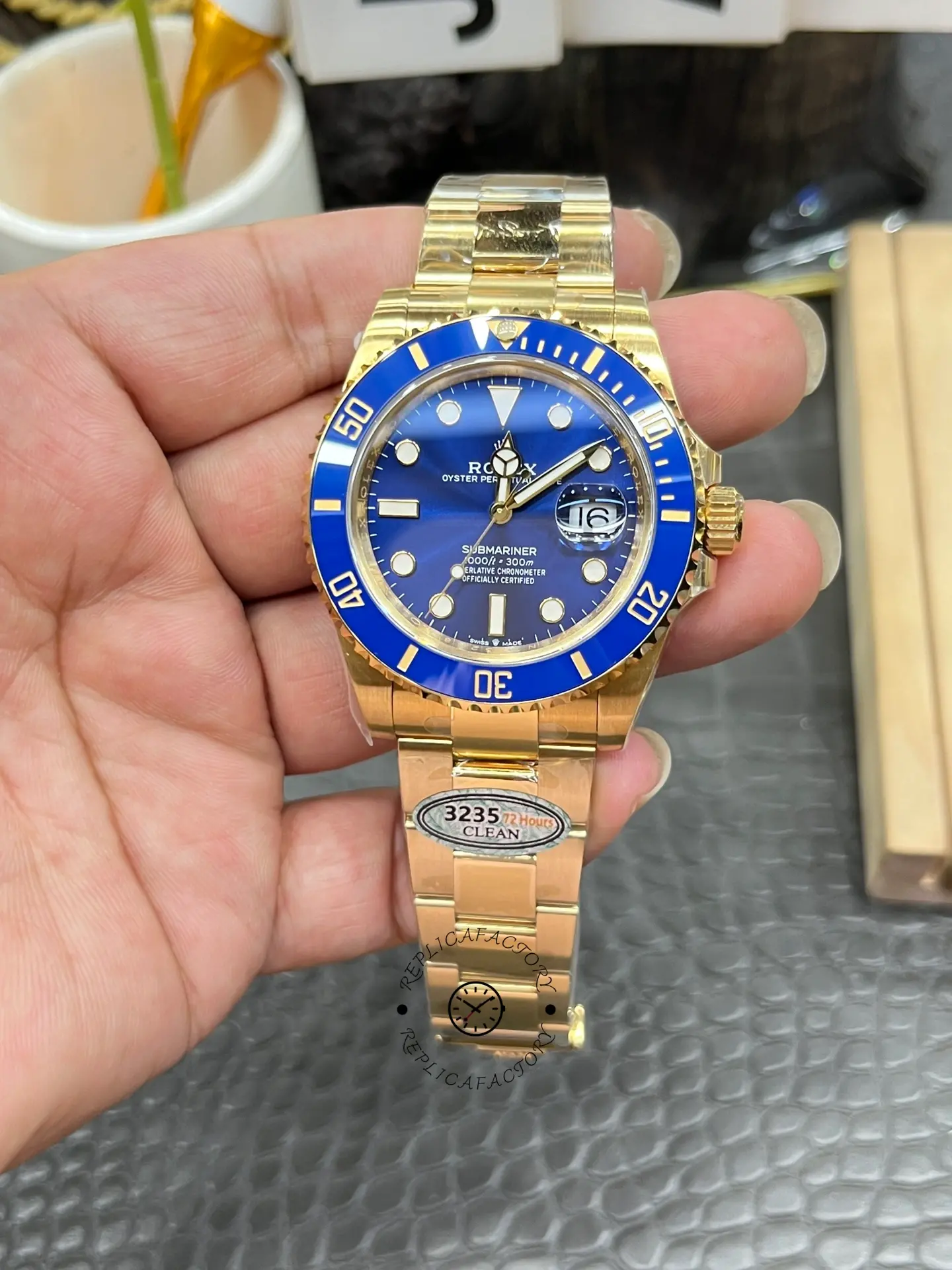 Replica Rolex Submariner 126618LB Yellow Gold Blue Dial 41mm Mens Watch - QualitySwissReplica