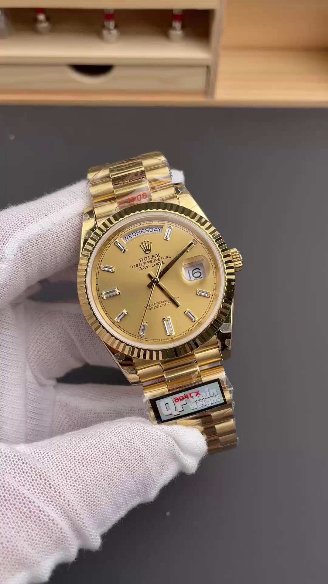Replica Rolex Day Date 40 Yellow Gold Champagne Dial m228238 0005 - QualitySwissReplica