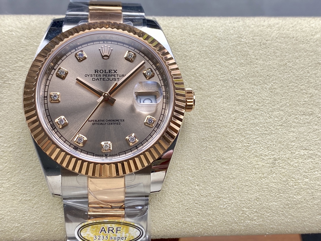 Replica Rolex Datejust 126331 0007 Sundust Diamond Oyster 41mm Steel and Everose Gold Watch - QualitySwissReplica