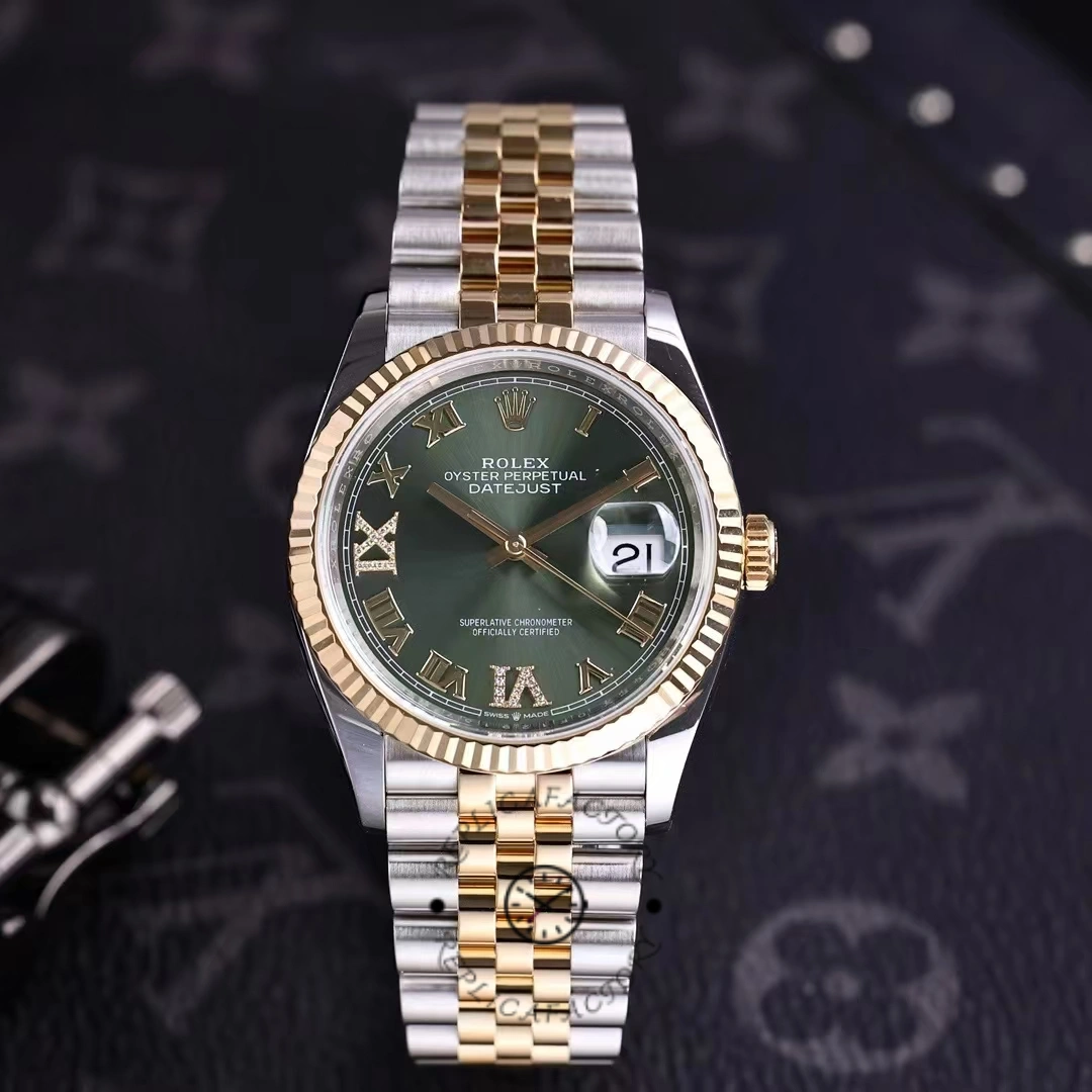 Replica Rolex Datejust m126233 0025 Olive Green Dial 36MM Unisex Watch - QualitySwissReplica