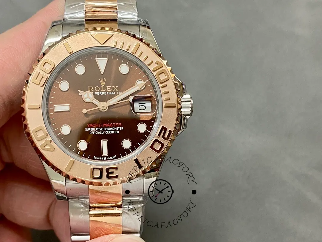 Replica Rolex Yacht-Master 268621 Everose Bezel Chocolate Dial 37mm Unisex Watch - QualitySwissReplica