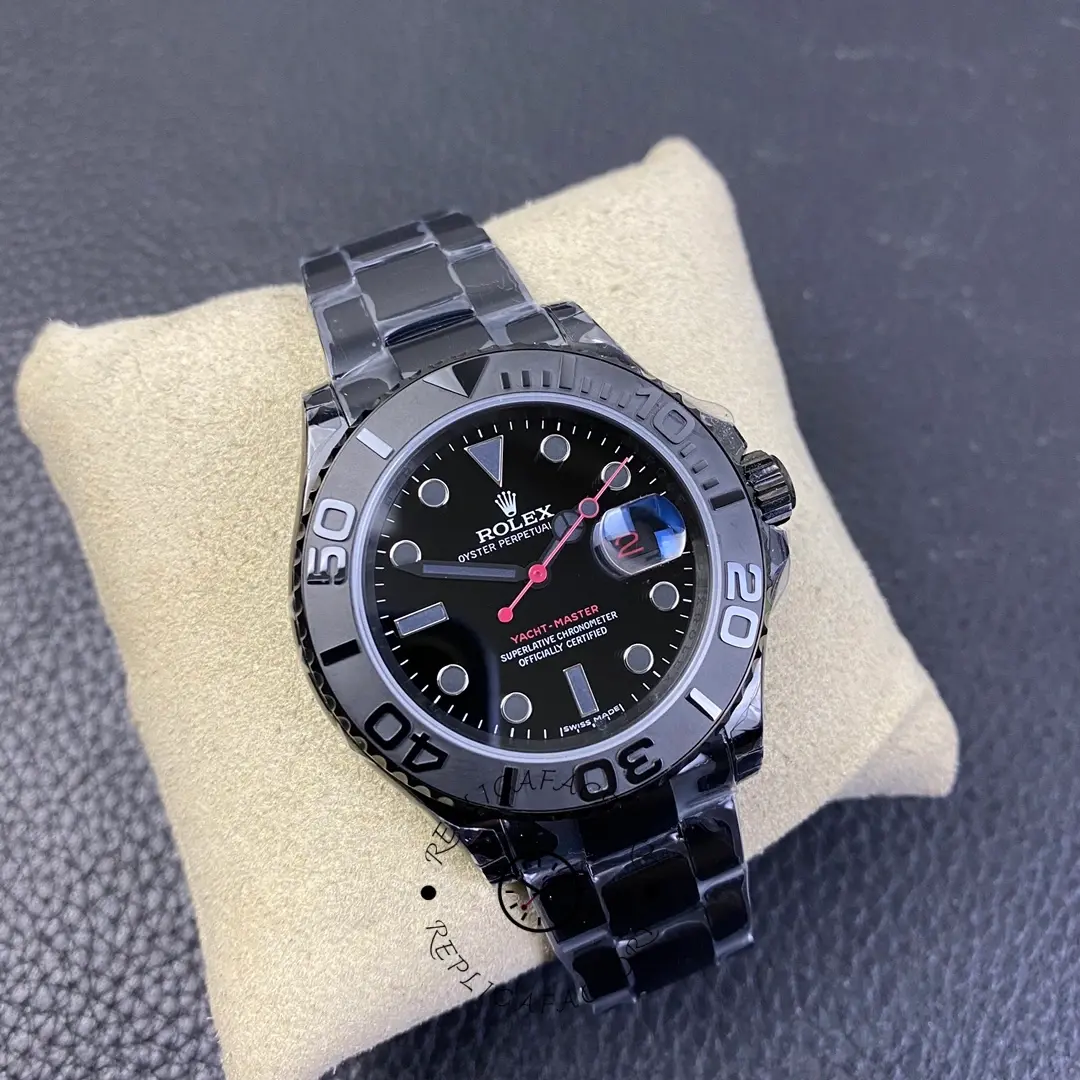 Replica Rolex Yacht Master Triple Red Titan Black 116622 40MM Men's Watch - QualitySwissReplica