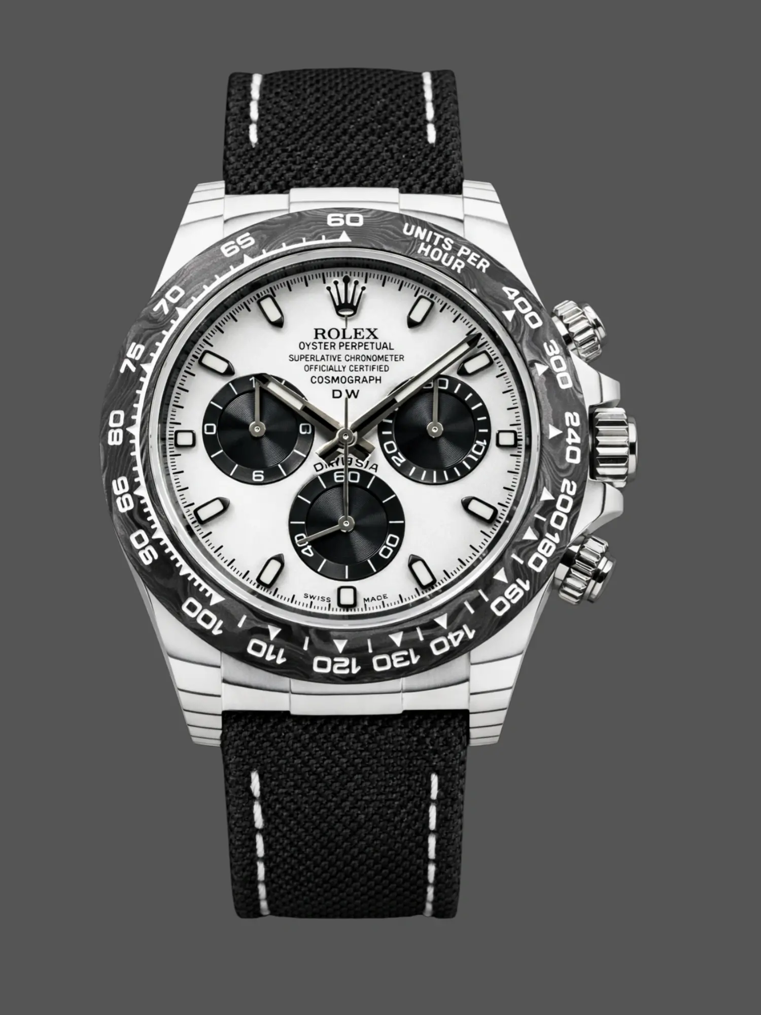 Replica Rolex Daytona IRBIS DiW White & Black Dial Black Nylon Strap 41mm - QualitySwissReplica