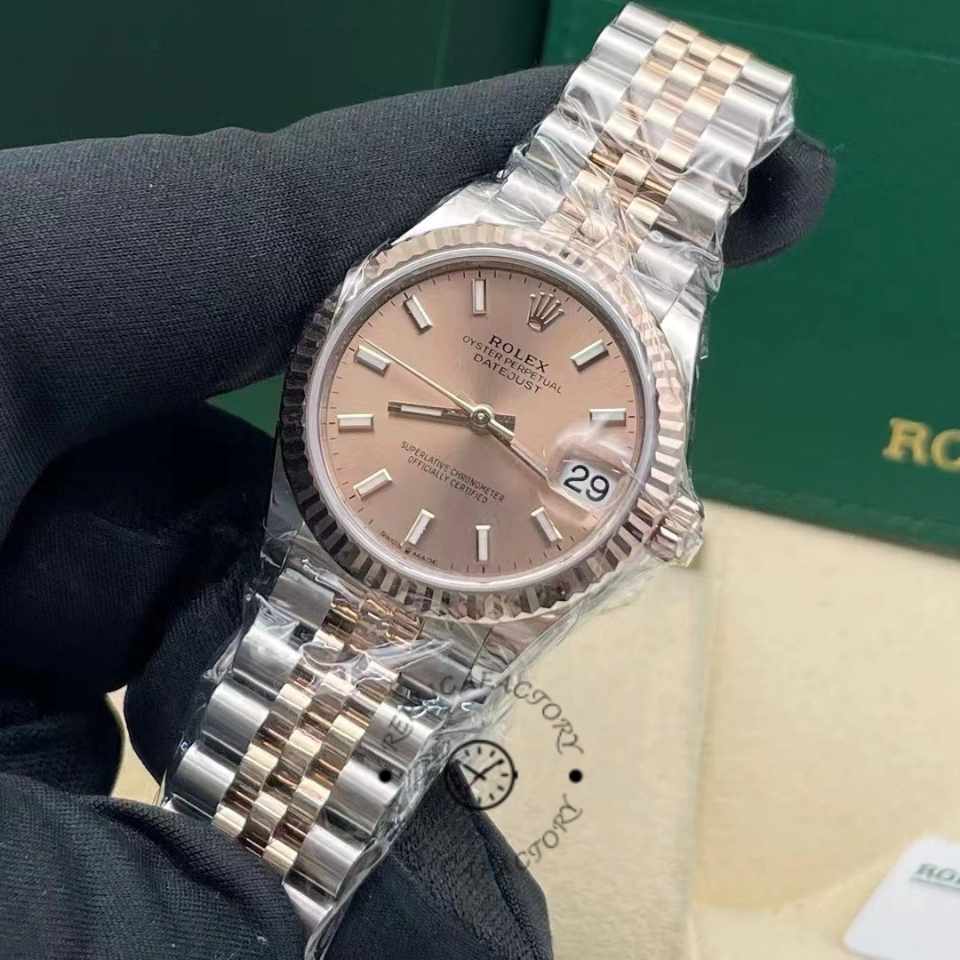 Replica Rolex Datejust 31mm Stainless Steel and Rose Gold m278271 0010 Rose Index Jubilee ladies watch - QualitySwissReplica
