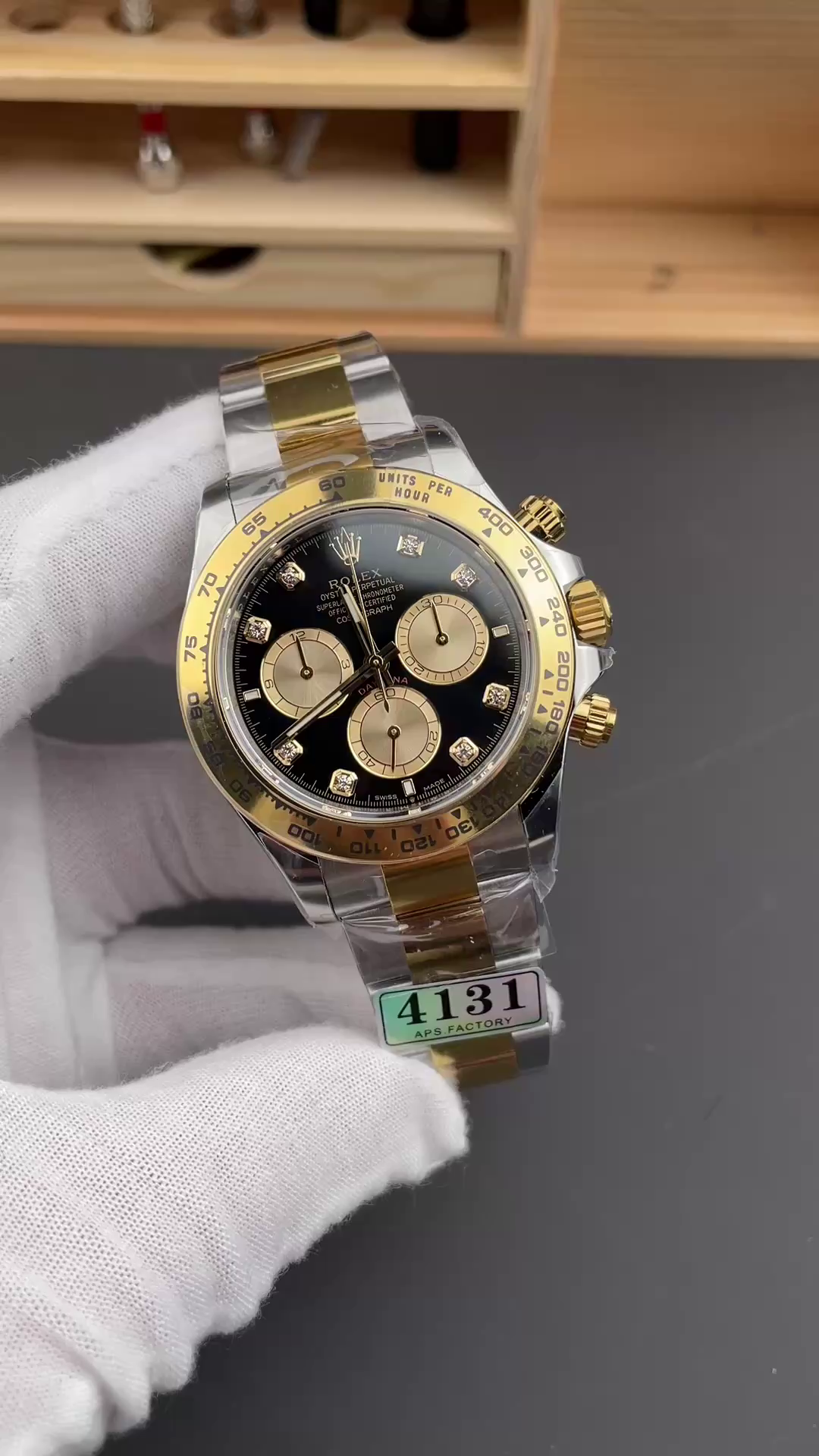Replica Rolex Two Tone Daytona 126503 0002 Black Diamond Watch - QualitySwissReplica
