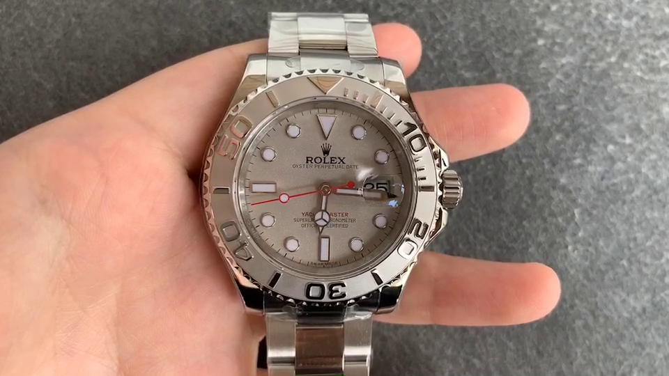 Replica Rolex Yachtmaster 168622 Platinum Stainless Steel Silver Dial 35mm Unisex Watch - QualitySwissReplica