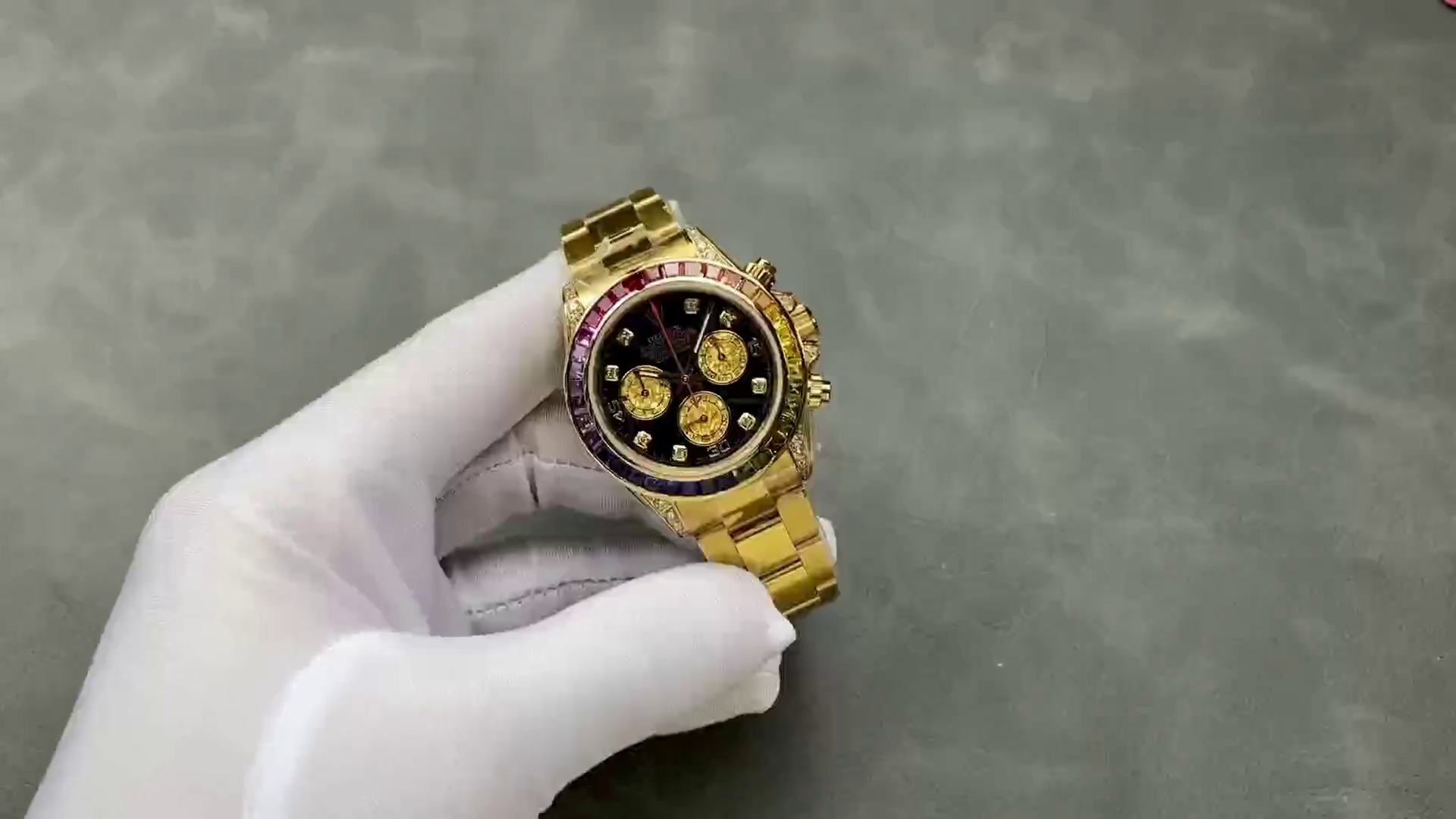 Replica Rolex Daytona Chronograph Automatic Chronometer Diamond Black Dial 116598RBOW 0001 - QualitySwissReplica