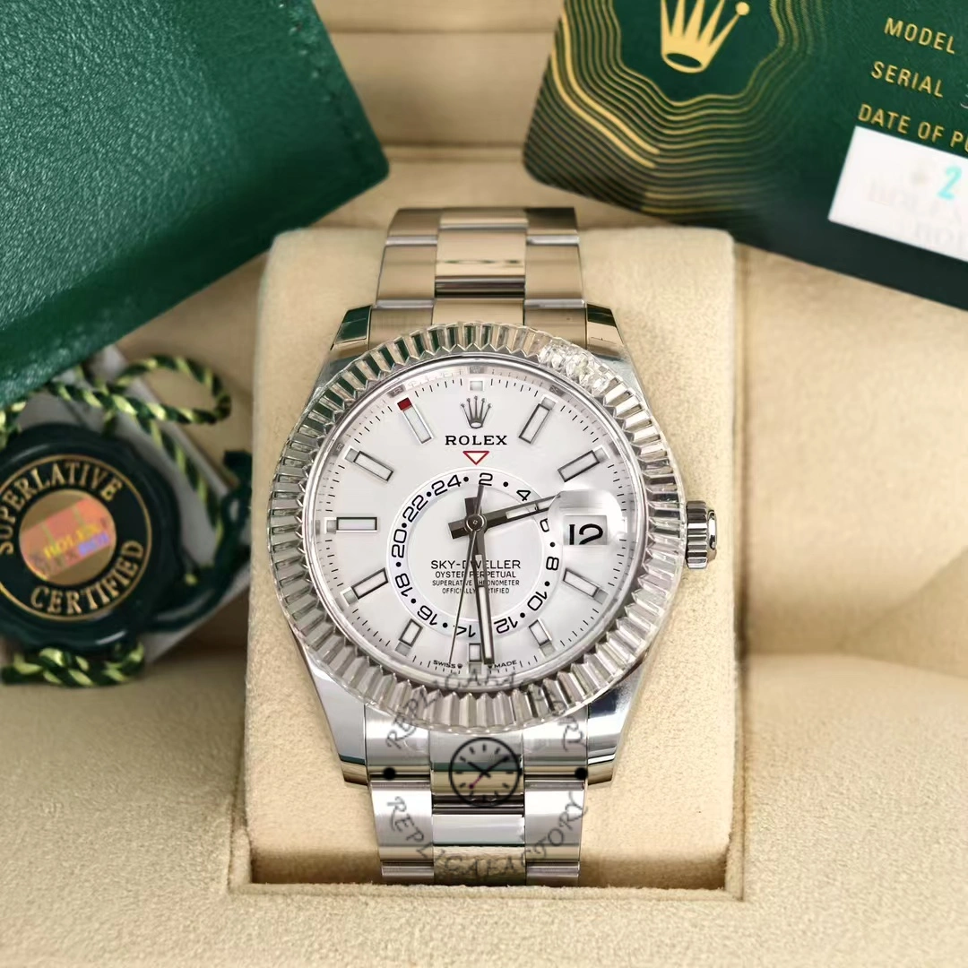 Replica Rolex Sky Dweller 42 Oystersteel White Dial m336934 0003 Men's Watch - QualitySwissReplica