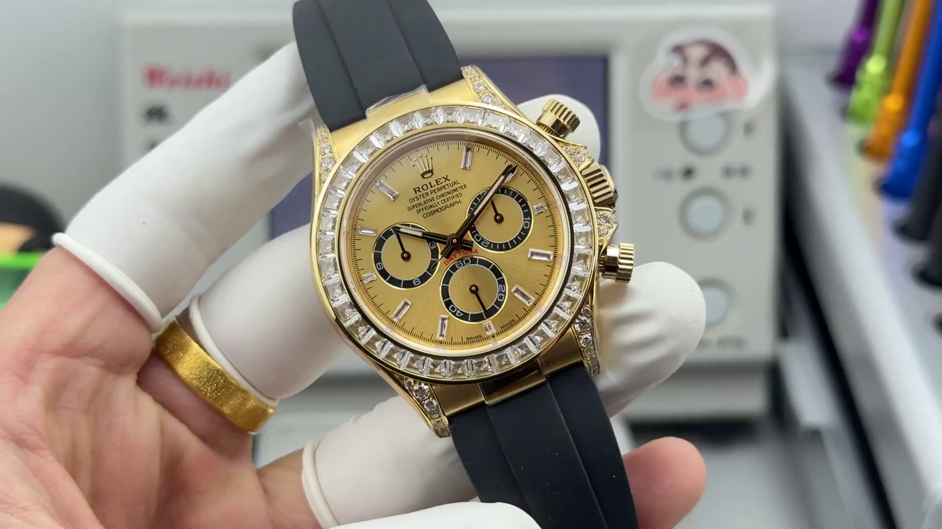 Replica Clone Rolex Daytona 126538TBR-0004 Gold Dial & Oysterflex Strap - QualitySwissReplica