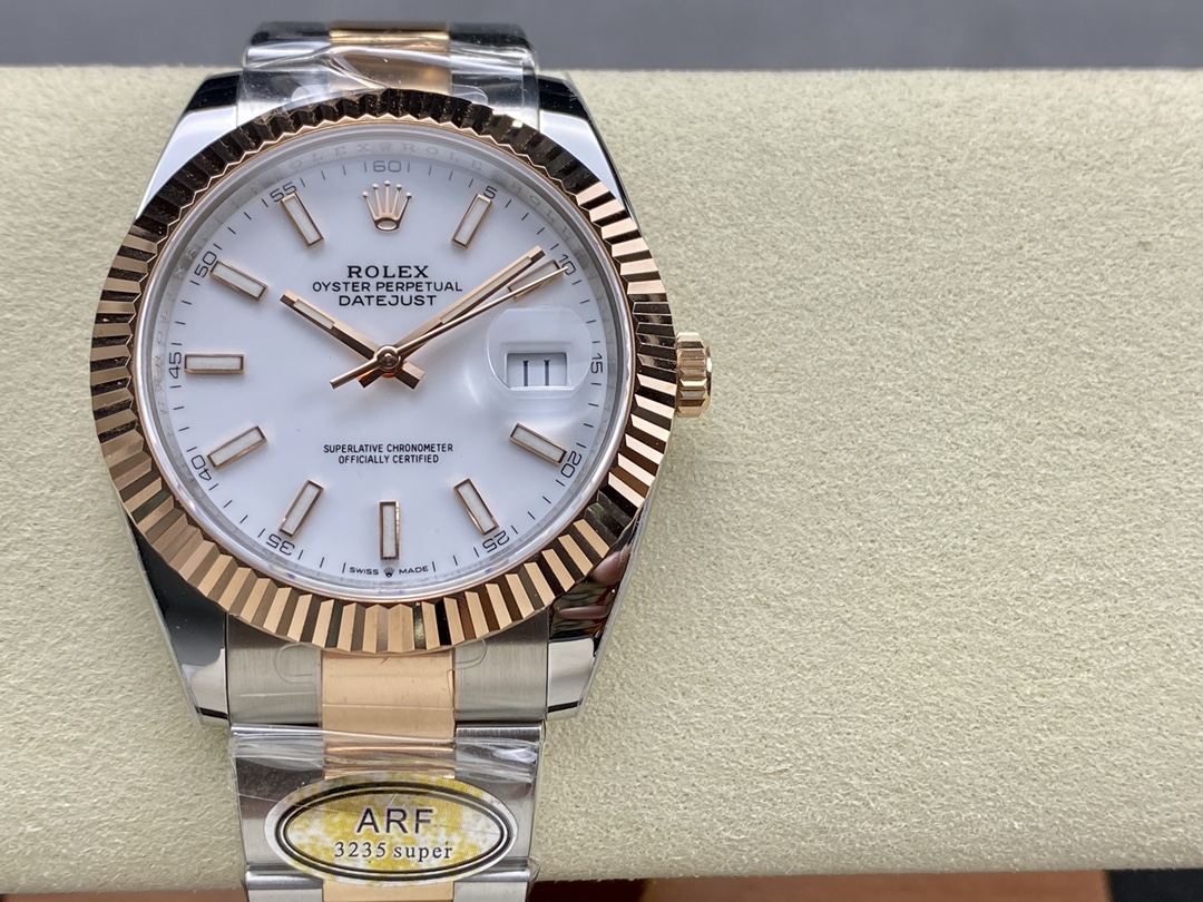 Replica Rolex Datejust Stainless Steel and Rose Gold m126231 0018 White Index Oyster - QualitySwissReplica