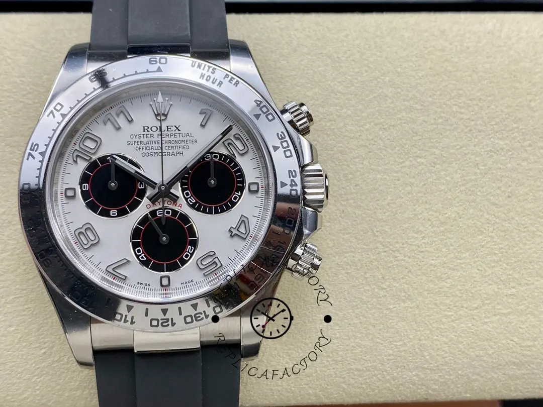 Replica Rolex Cosmograph Daytona White Gold Case Panda Dial 116519 Men's Watch - QualitySwissReplica