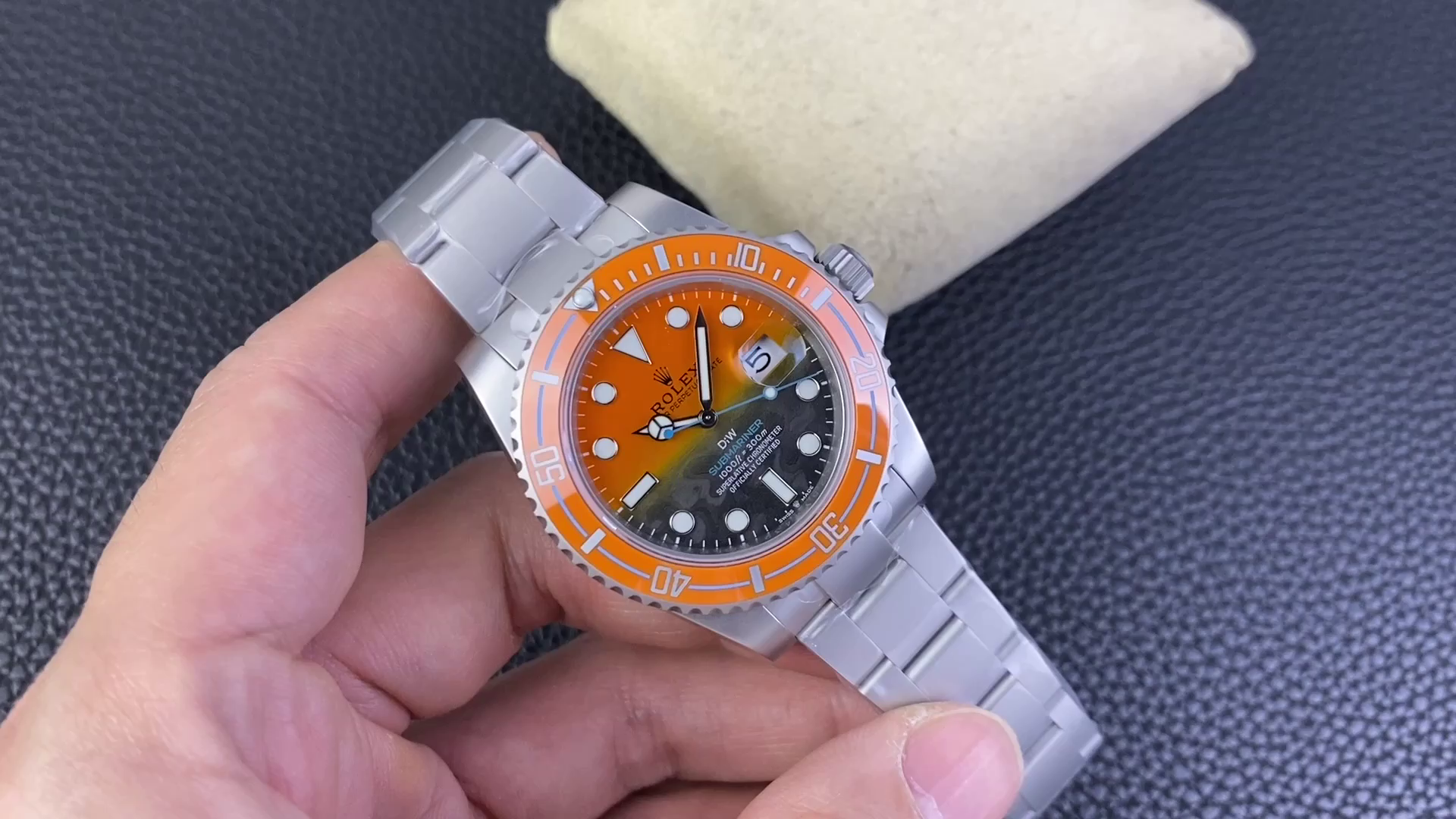 Replica Rolex Submariner DIW Persimmon Orange Black Dial Ceramic Orange Bezel - QualitySwissReplica
