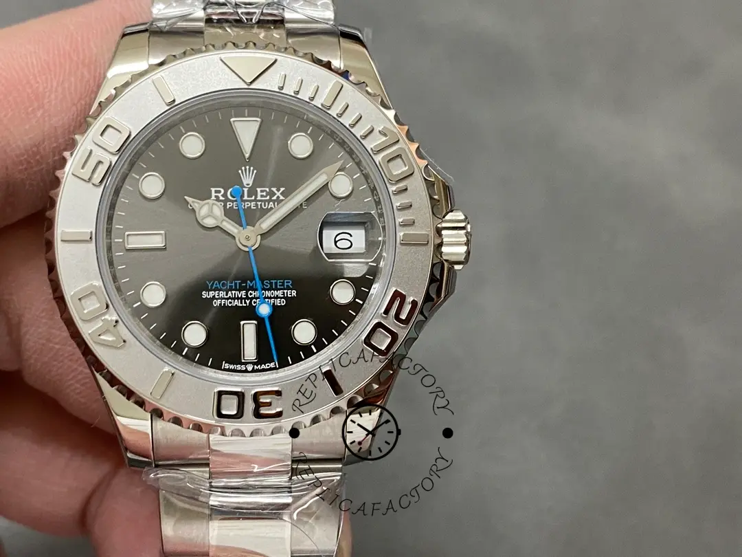 Replica Rolex Yacht-Master 37 Automatic Slate Grey Dial Platinum Bezel Steel M268622 0002 Women's Watch - QualitySwissReplica