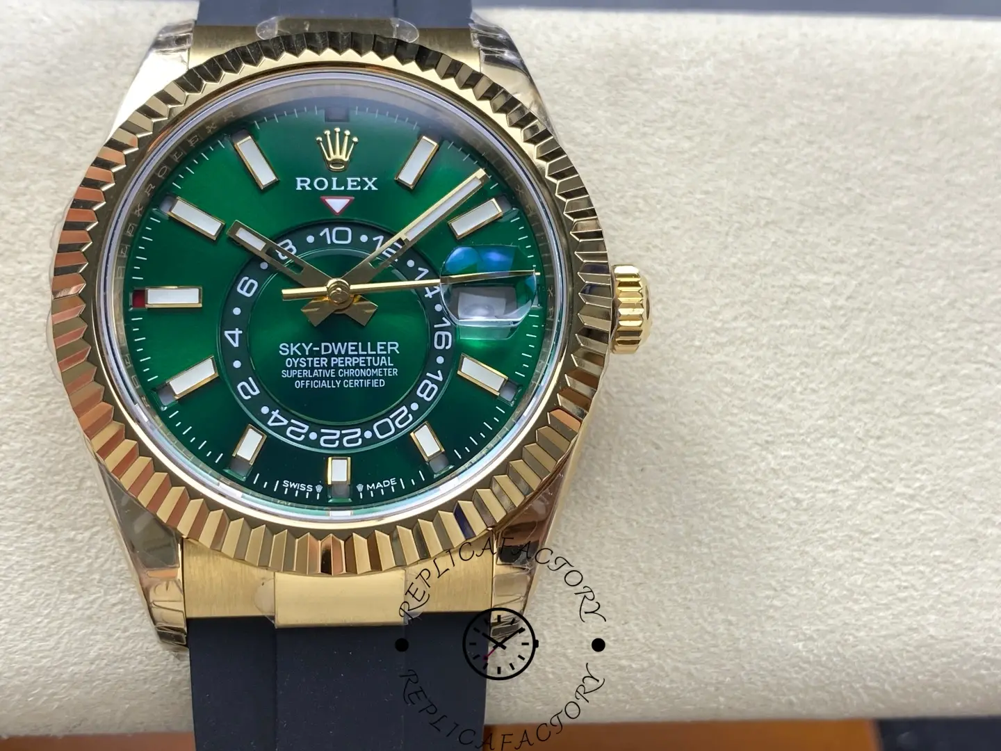 Replica 2025 Rolex Sky-Dweller 336238-0004 1:1 Clone Green Dial - QualitySwissReplica