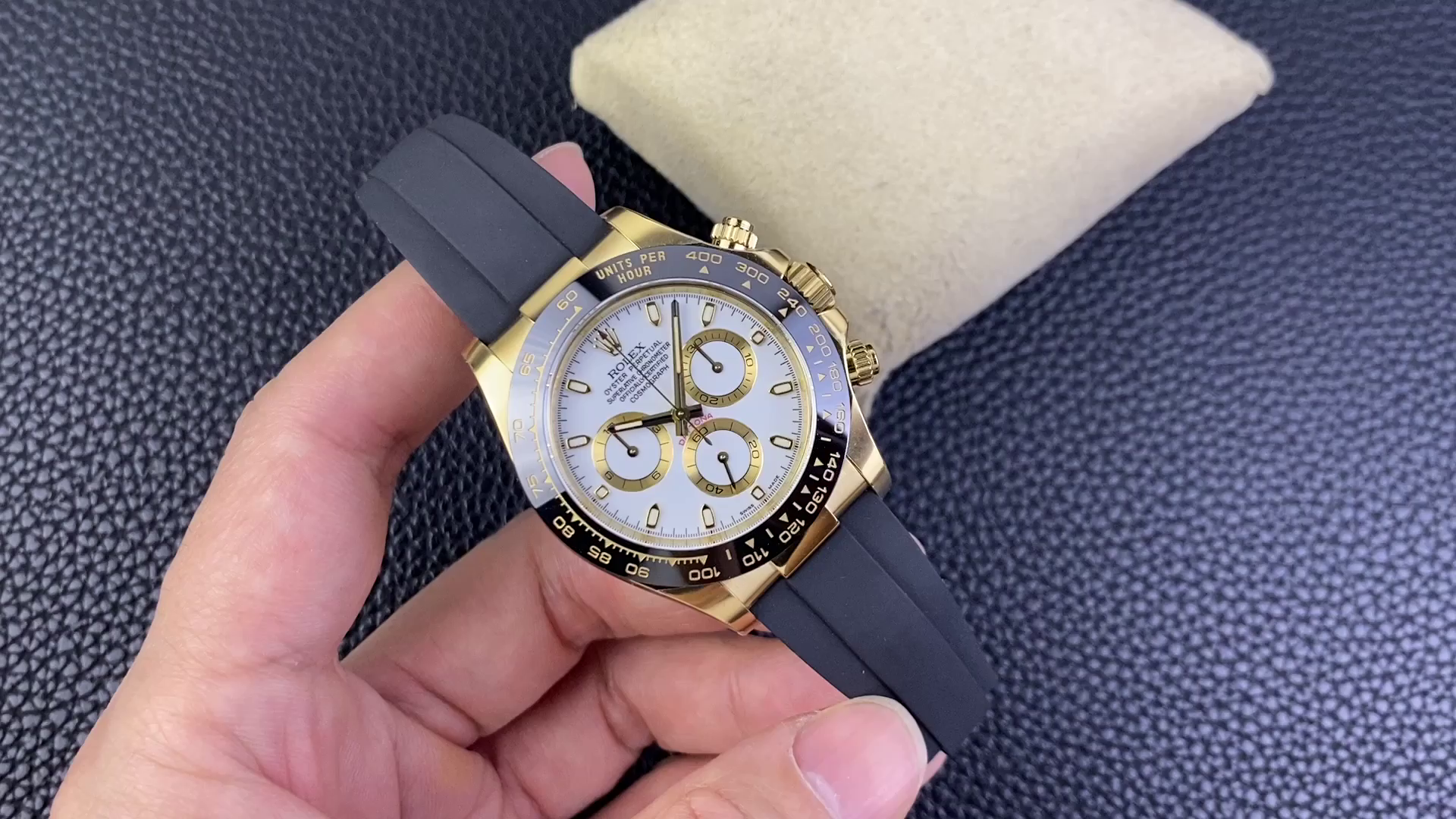 Replica Rolex Cosmograph Daytona 116518LN White Dial Black Rubber Strap 40mm Mens Watch - QualitySwissReplica
