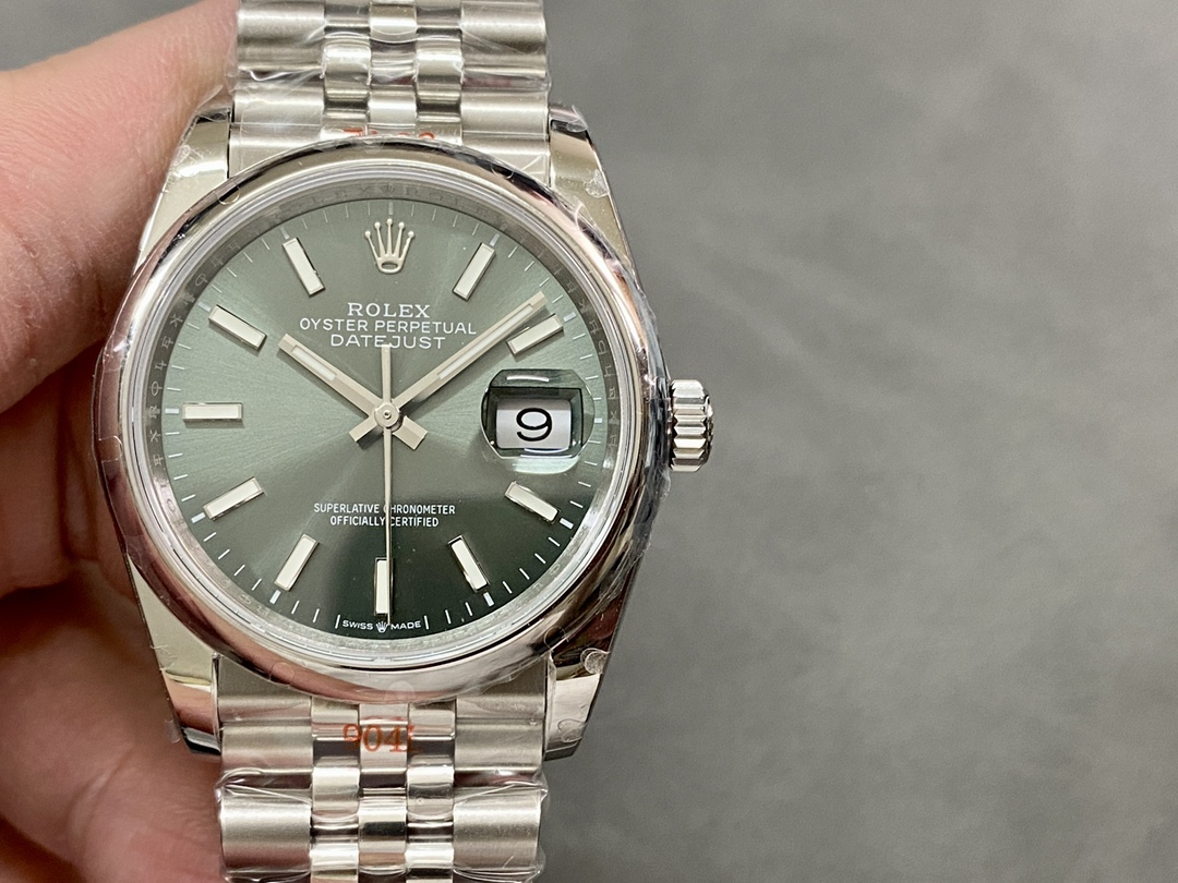 Replica Rolex Datejust 36 Stainless Steel Mint Green Dial Jubilee M126200-0023 - QualitySwissReplica