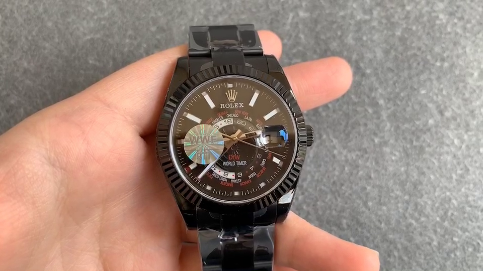Replica Rolex Sky Dweller PVD Coated Case DIW Limited Edition Black Dial 42MM Men's Watch - QualitySwissReplica