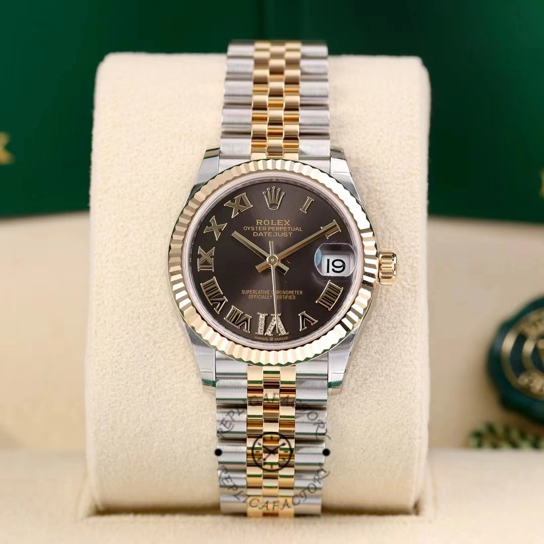 Replica Rolex Datejust 31mm Stainless Steel and Yellow Gold 278273 0018 Grey VI Roman Jubilee - QualitySwissReplica