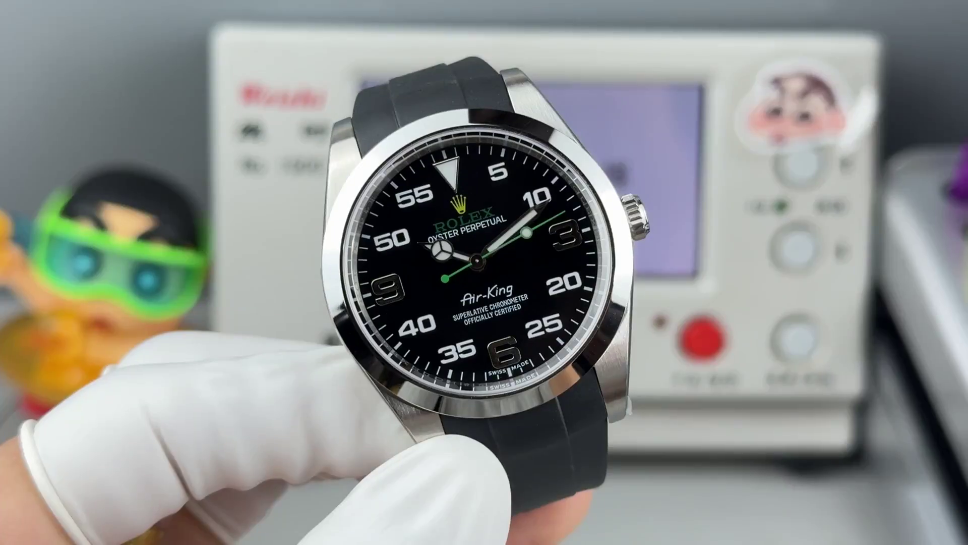 Replica 1:1 Clone Rolex Air-King 126900 0001 Black Dial Rubber Strap - QualitySwissReplica