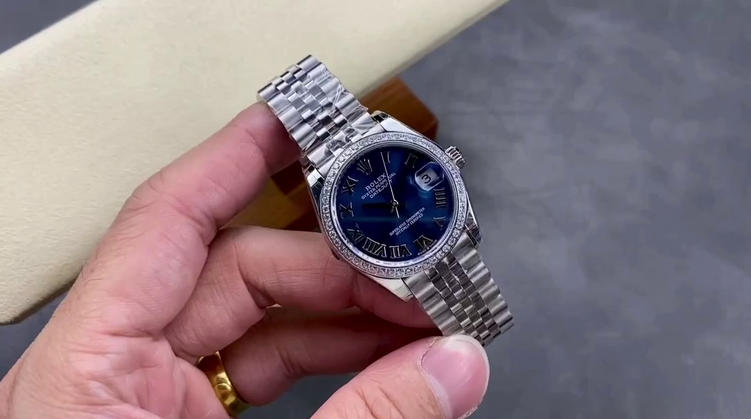 Replica Rolex Datejust 31 Stainless Steel and White Gold Blue Roman Dial m278384rbr 0037 Women's Watch - QualitySwissReplica