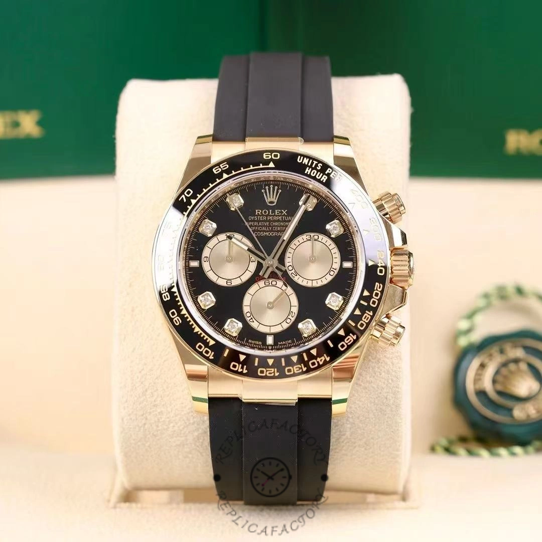 Replica Rolex Cosmograph Daytona 40 Yellow Gold Balck Rubber m126518ln 0006 - QualitySwissReplica