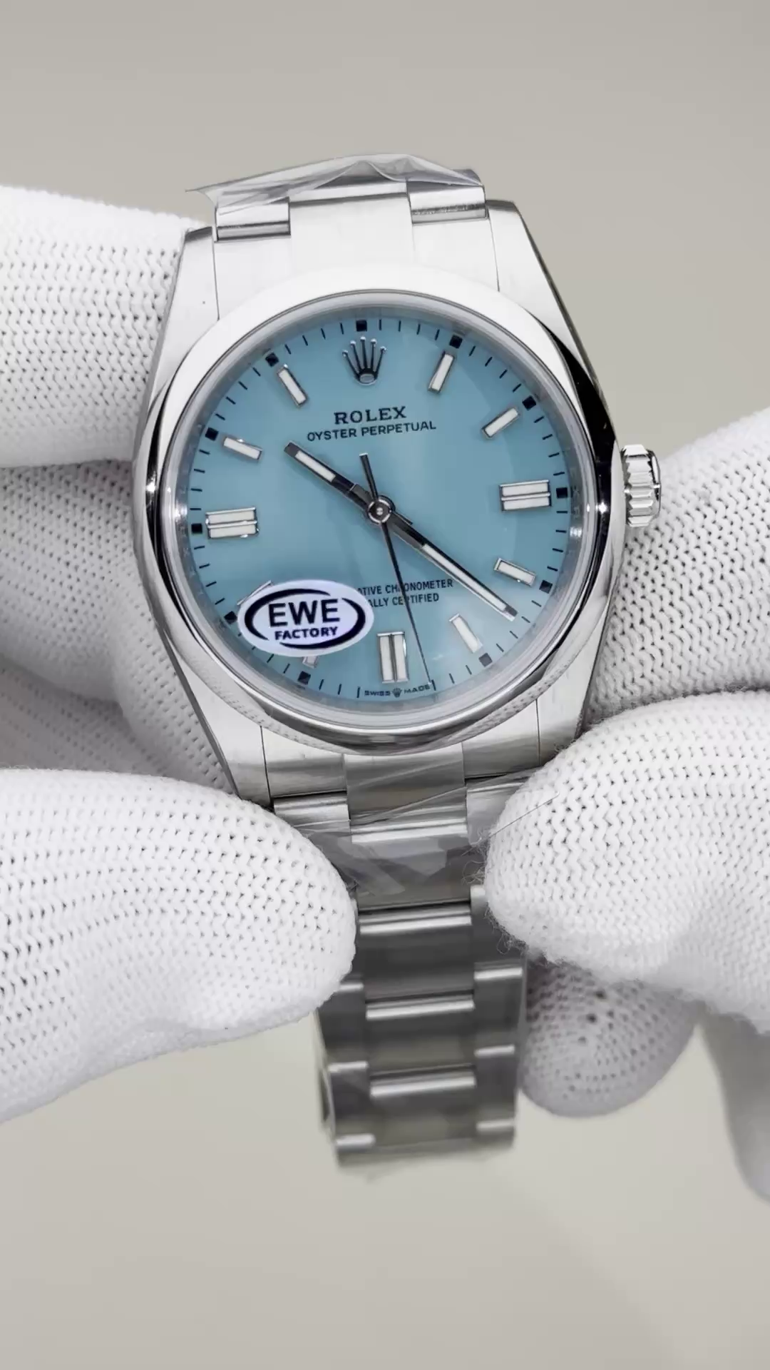 Replica 2024 Rolex Oyster Perpetual 126000 Stainless Steel Baby Blue Dial Watch - QualitySwissReplica