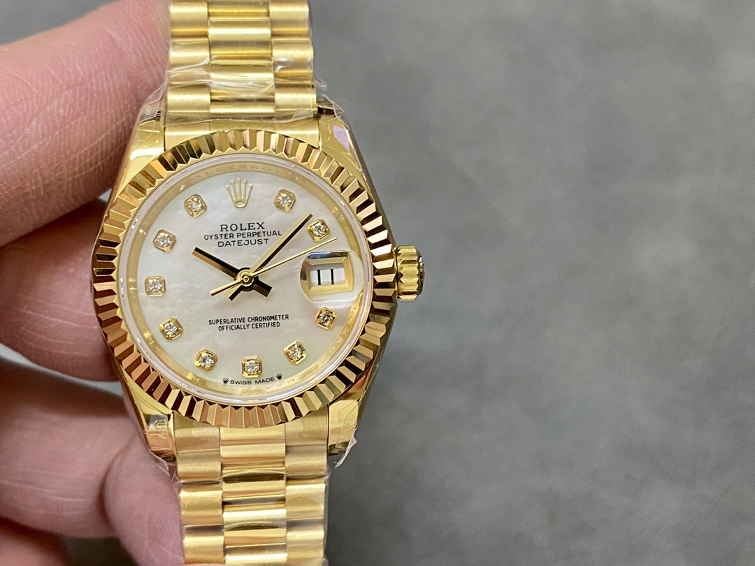 Replica Rolex Datejust m279178 0025 Mother Of Pearl Dial Fluted Bezel 28mm Lady Watch - QualitySwissReplica