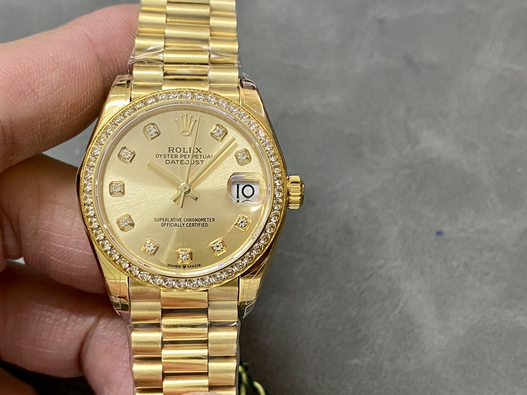 Replica Rolex Datejust 31 Yellow Gold Champagne Dial 278288RBR 0005 Women's Watch - QualitySwissReplica