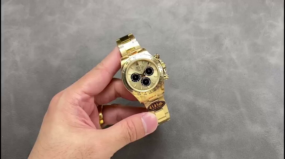 Replica Rolex Daytona 116508 Yellow Gold Champagne Index Dial 40MM Mens Watch - QualitySwissReplica