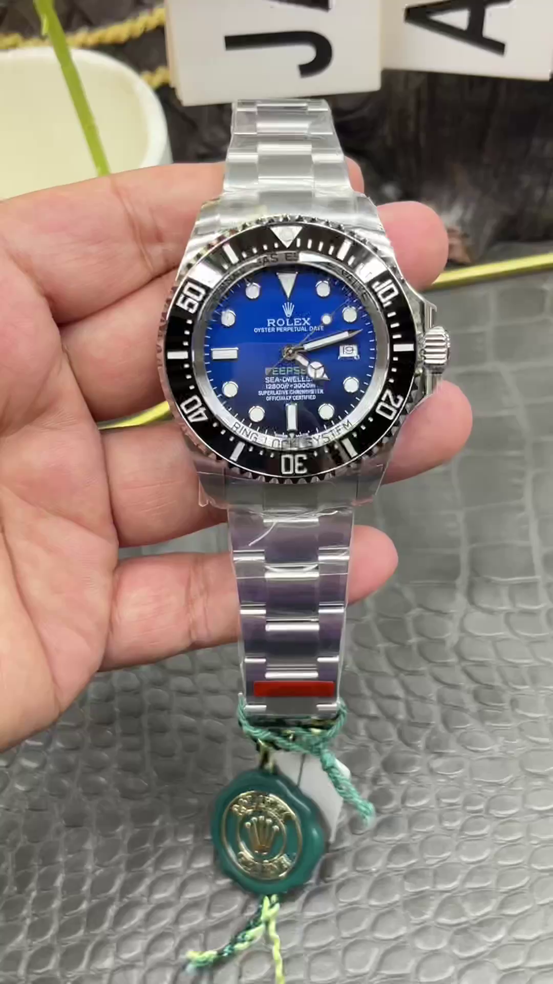Replica Rolex Sea-Dweller Deepsea 136660 0005 Stainless Steel Black Blue Dial 44MM Mens Watch - QualitySwissReplica