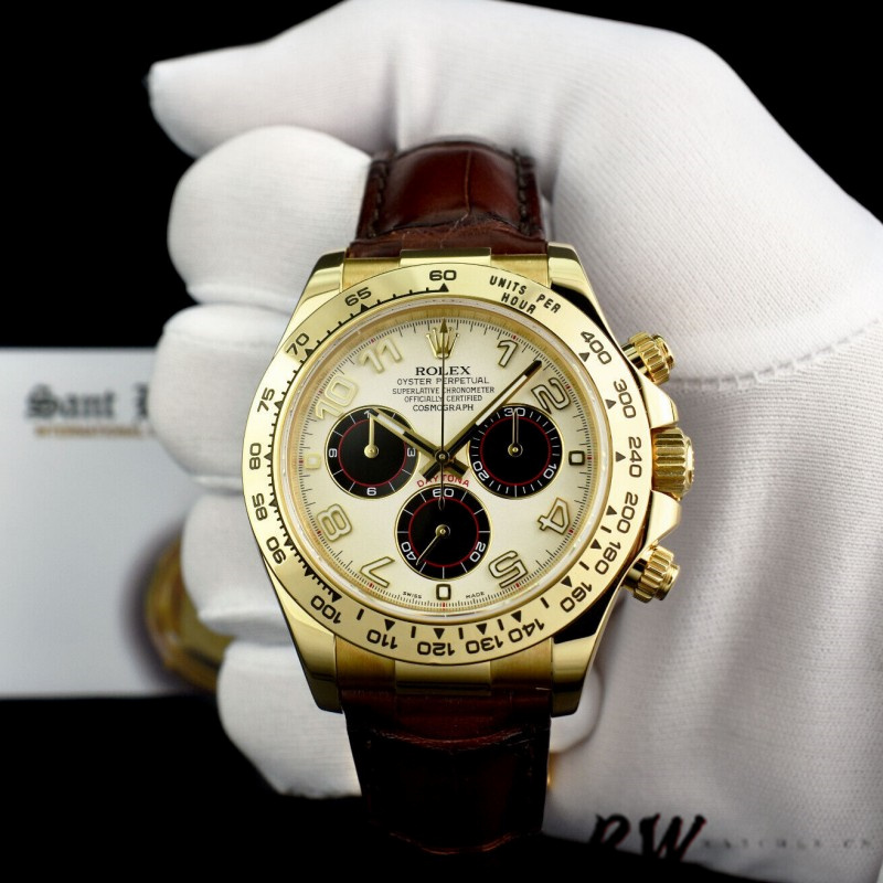 Replica Rolex Daytona 116518 Ivory Dial Brown Leather Strap 40mm Mens Watch - QualitySwissReplica