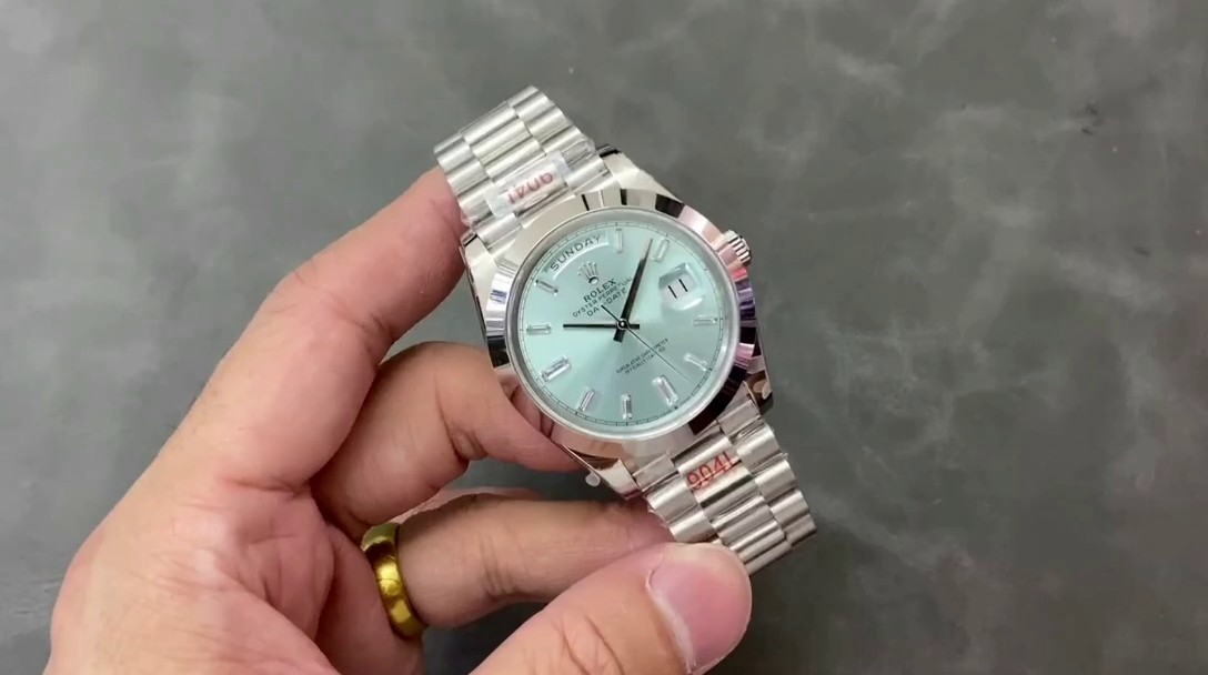 Replica Rolex Day-Date 228206 Ice Blue Dial Platinum 40MM Mens Watch - QualitySwissReplica