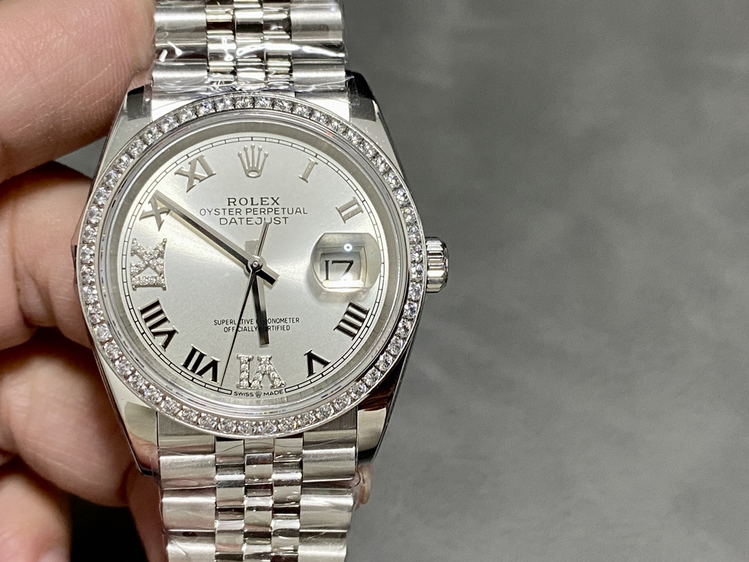 Replica Rolex Datejust 36mm Stainless Steel White Roman Jubilee m126284rbr 0017 - QualitySwissReplica
