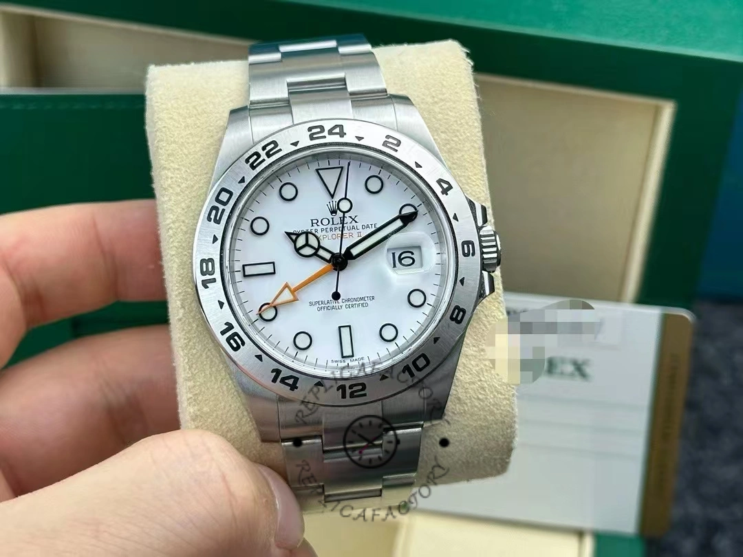 Replica Rolex Explorer II m226570 0001 Stainless Steel White Dial 42MM Mens Watch - QualitySwissReplica