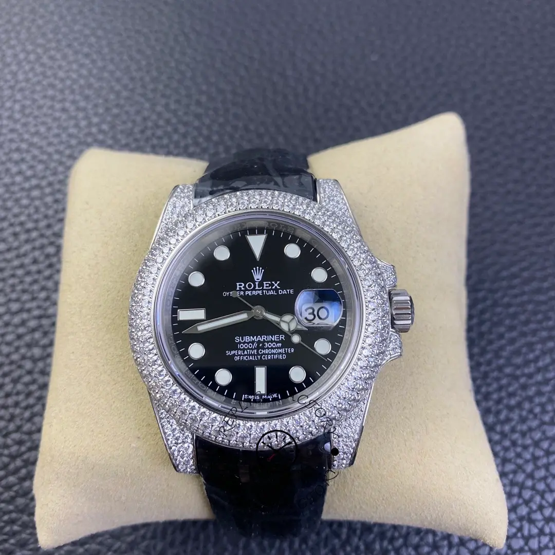 Replica Rolex Submariner Diamond Case Black Dial 116610 40MM Men's Watch - QualitySwissReplica