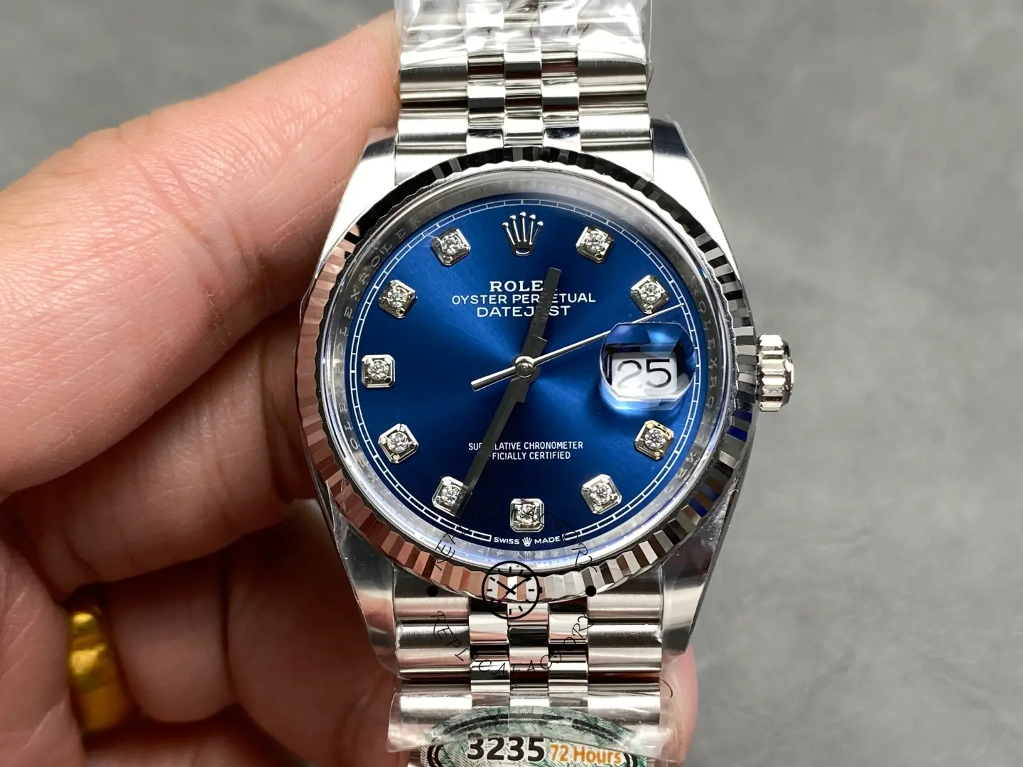 Replica Rolex Datejust 126234 Blue Diamond Dial 36MM Unisex Watch - QualitySwissReplica