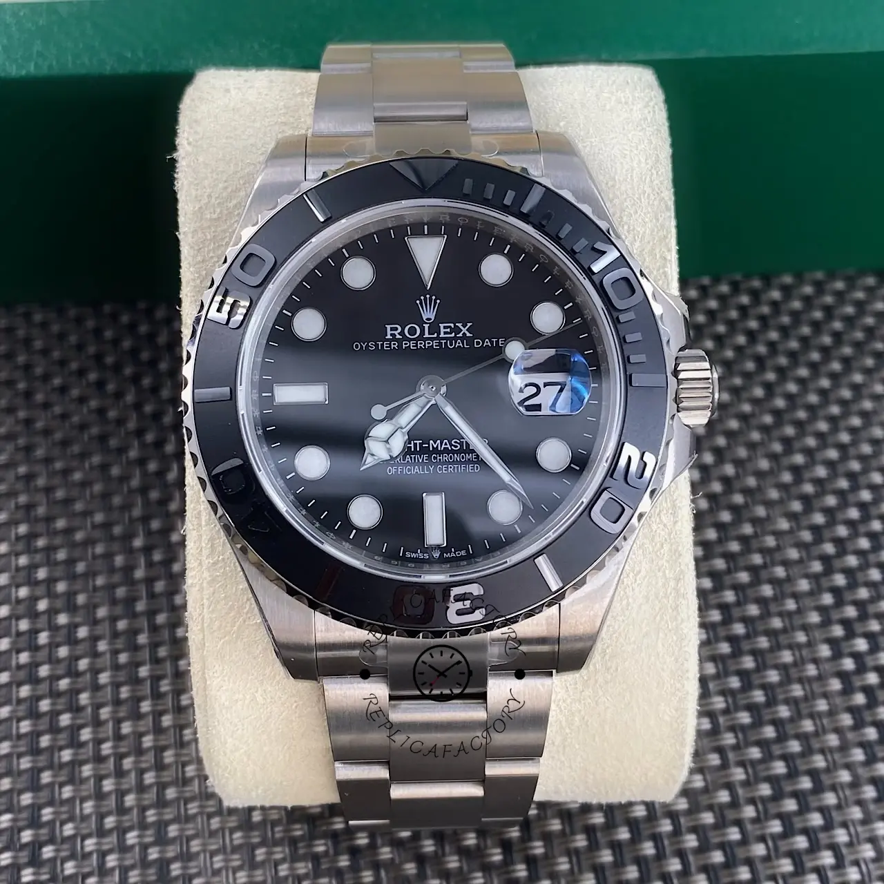 Replica Rolex Yacht Master Black Dial Titanium 226627 0001 42mm Men's Watch - QualitySwissReplica