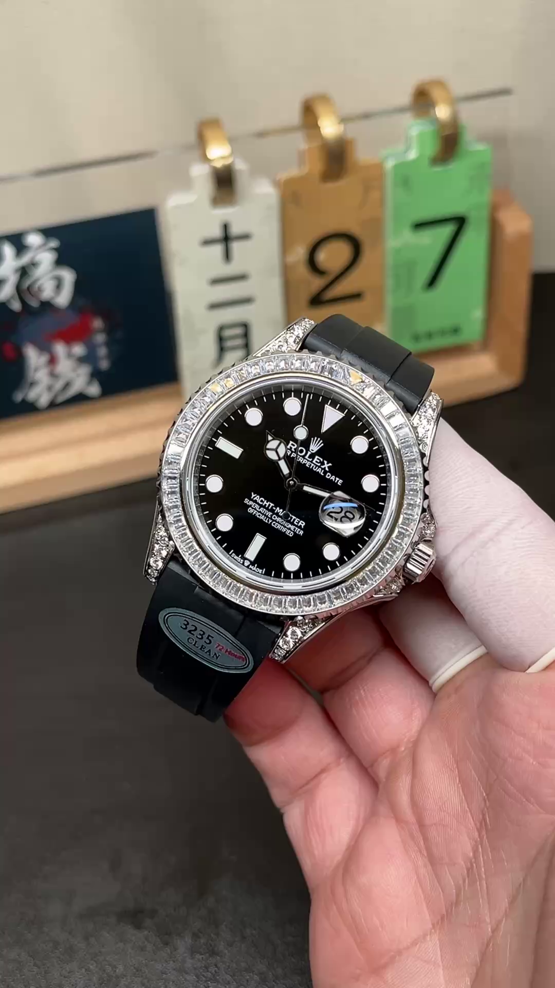 Replica Rolex Yacht Master White Gold 42mm 226679TBR Bagutte bezel Black Dial - QualitySwissReplica