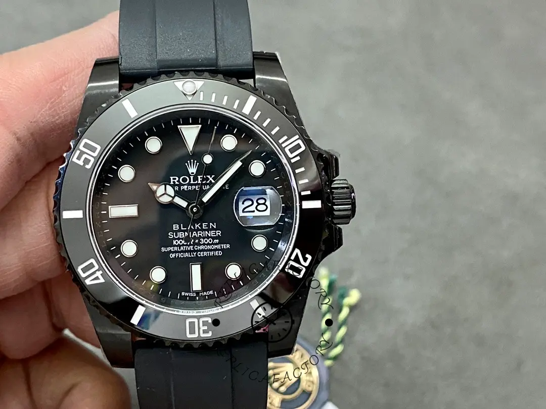 Replica Rolex Blaken Submariner 116610 Black Dial DLC 40mm Men's Watch - QualitySwissReplica