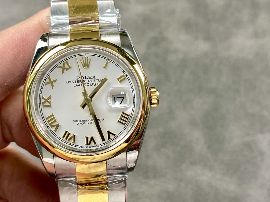 Replica Rolex Datejust 36 White Dial Roman Numerals 126203 0030 Watch - QualitySwissReplica