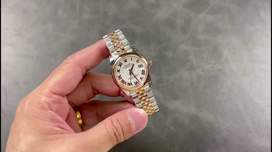 Replica Rolex Datejust 31mm Stainless Steel and Rose Gold 278241 0002 White Roman Jubilee - QualitySwissReplica