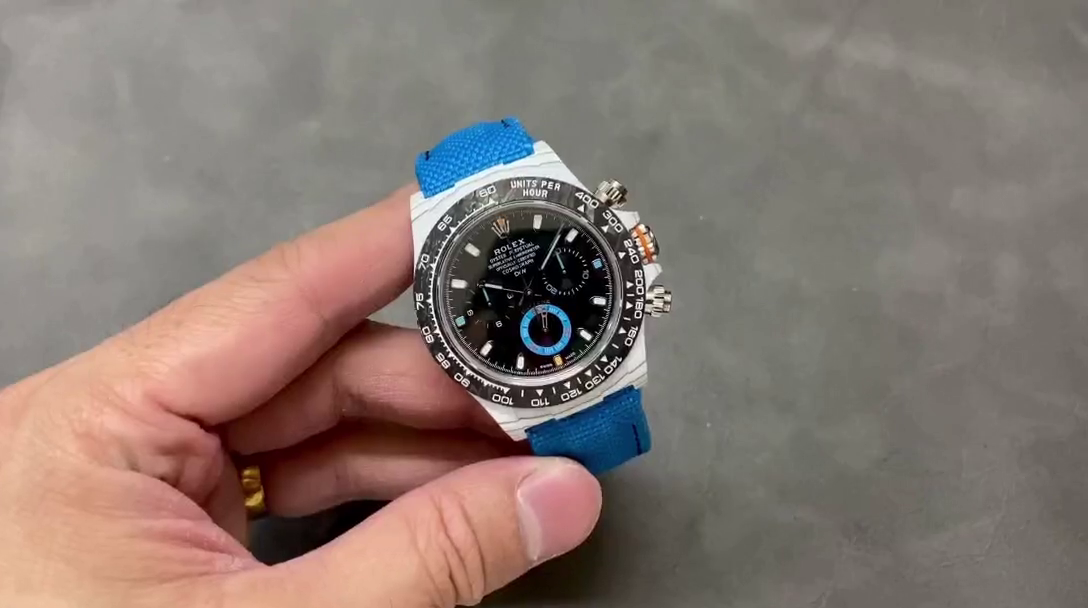 Replica Rolex Daytona Cosmograph Carbon Fiber Luminescent Coating 40mm Nylon Strap Men's Watch - QualitySwissReplica
