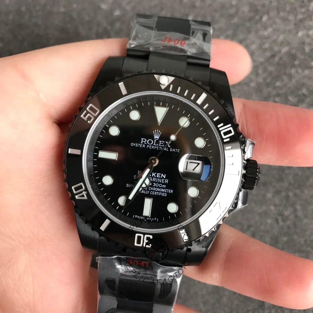 Replica Rolex Submariner Date Black PVD/DLC Coated Stainless Steel 40mm 116610LN - QualitySwissReplica