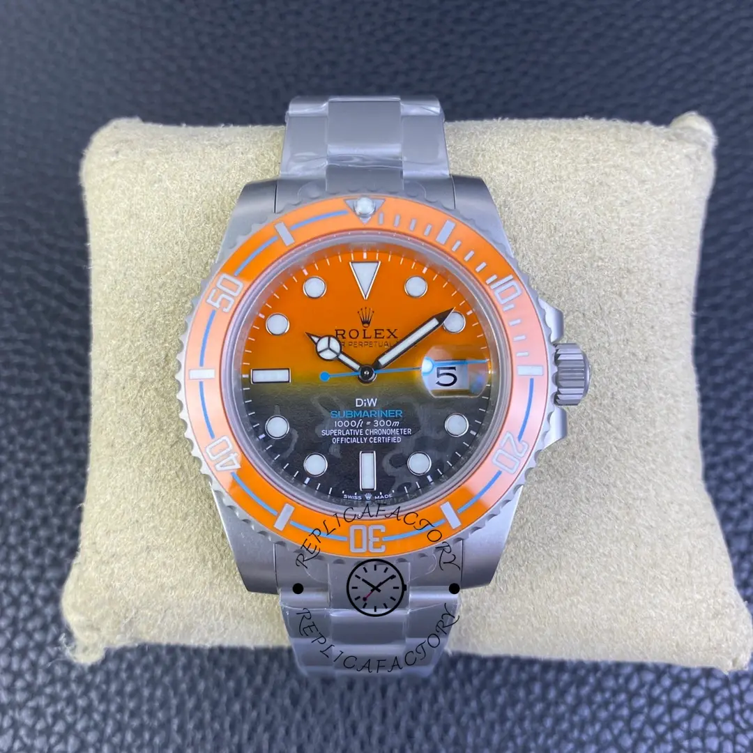 Replica Rolex Submariner DIW Persimmon Orange Black Dial Ceramic Orange Bezel - QualitySwissReplica