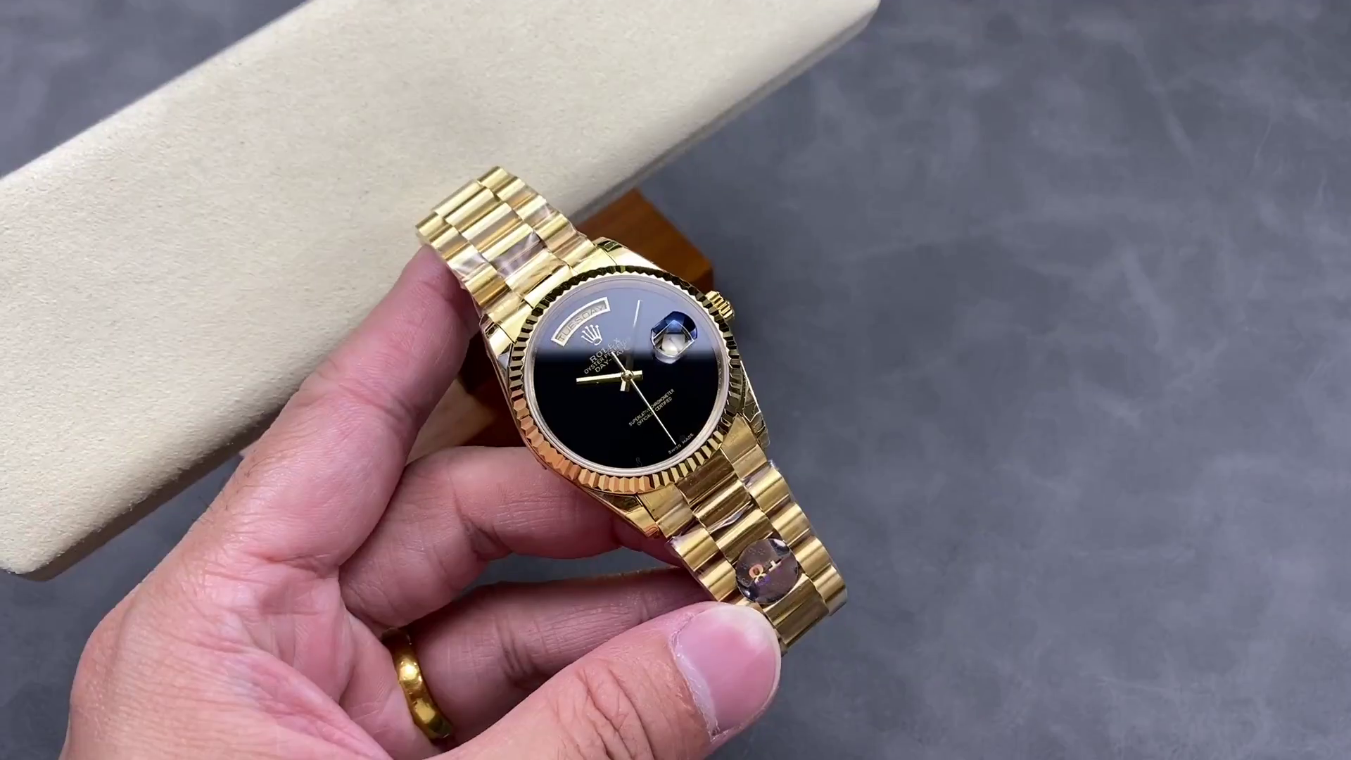 Replica Rolex Day-Date 18038 36mm President Men's Onyx Dial Watch 1:1 Clone - QualitySwissReplica