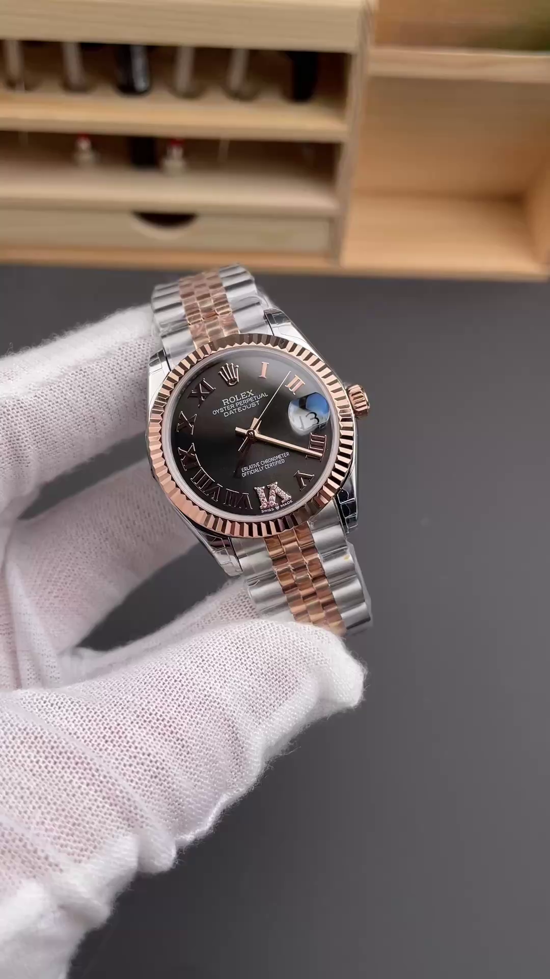 Replica Rolex Datejust 31 Slate Grey Dial Diamond VI 278271 0030 Women's Watch - QualitySwissReplica