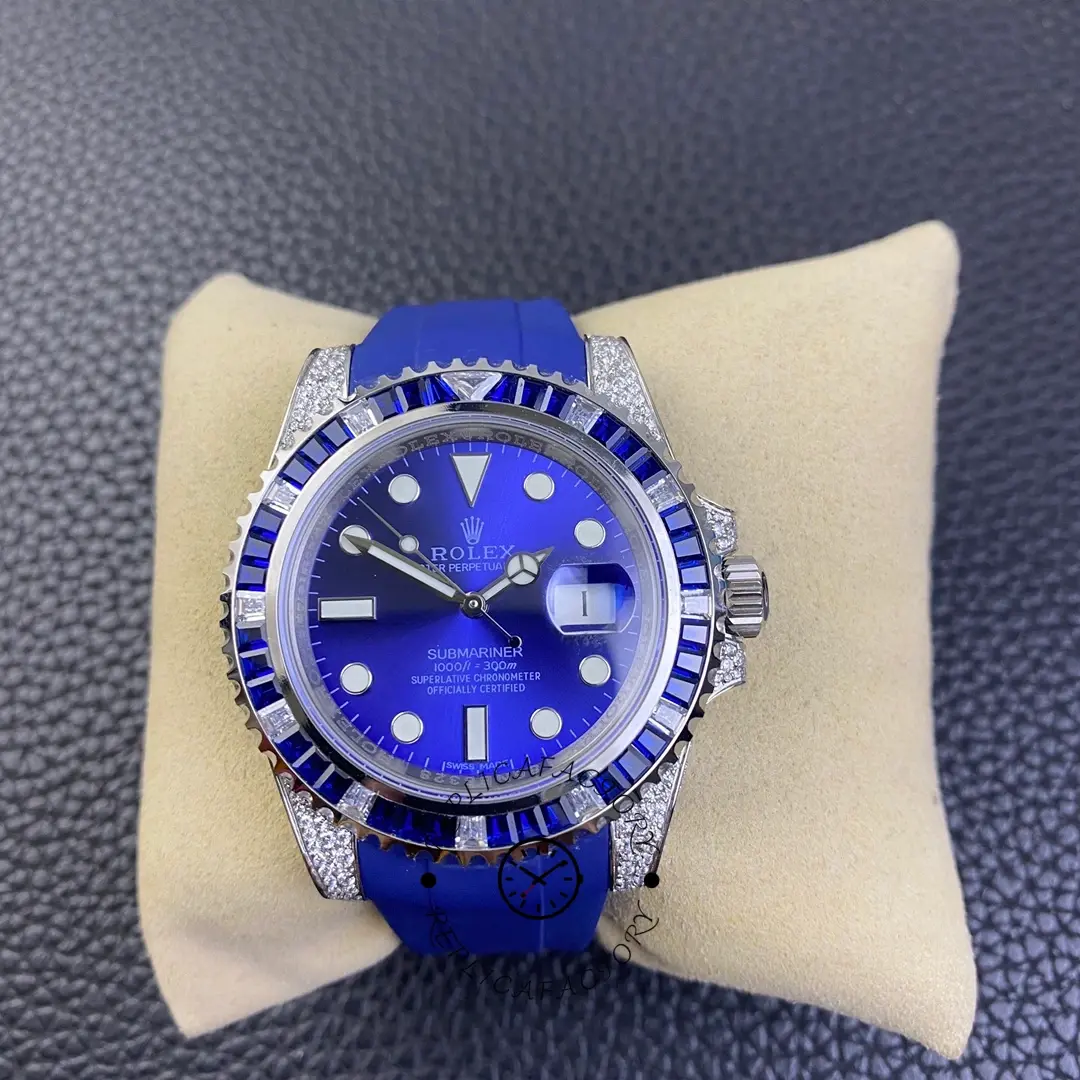 Replica Rolex Submariner 116610 Diamond Case Blue Dial 40MM Men's Watch - QualitySwissReplica